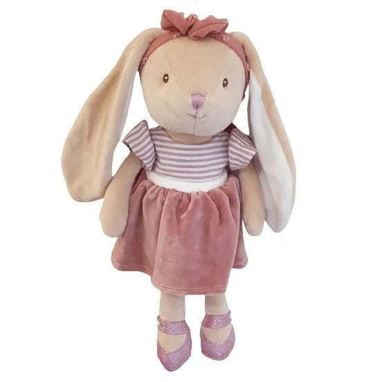 PELUCHE LAPIN BUNNY SISTER - ROBE VIEUX ROSE
