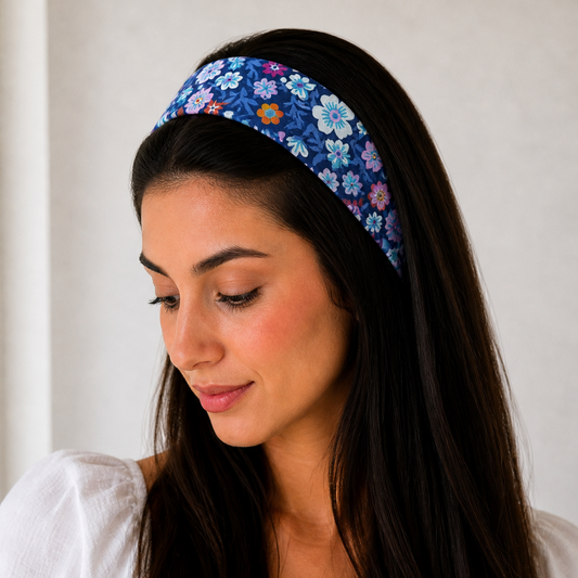 BANDEAU - BLEU À FLEURS