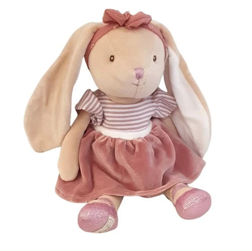 PELUCHE LAPIN BUNNY SISTER - ROBE VIEUX ROSE