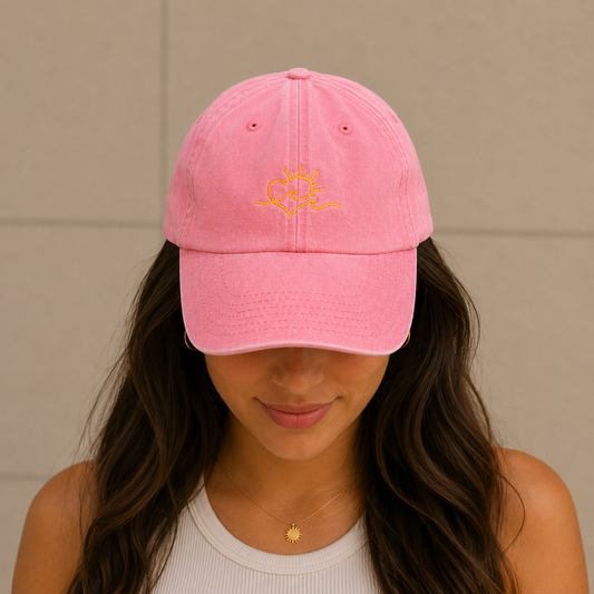 CASQUETTE VINTAGE - ROSE "SOLEIL"