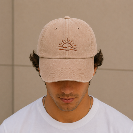 CASQUETTE VINTAGE - BEIGE "COUCHER DE SOLEIL"