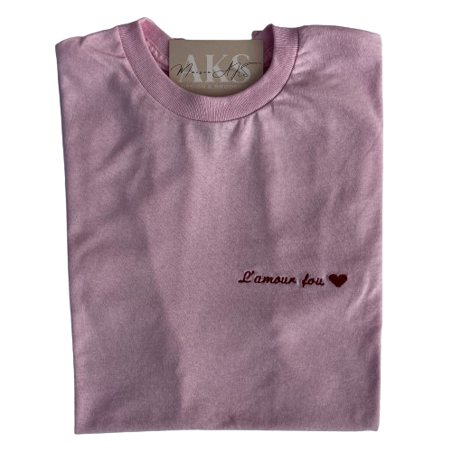 Tee-shirt "L'amour fou" rose