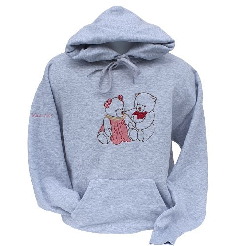 Sweat-shirt Couple d'ours rose